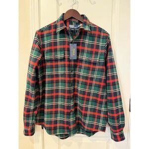 Polo Ralph Lauren Classic Fit Plaid Flannel Workshirt Men's M NWT Green Red $168